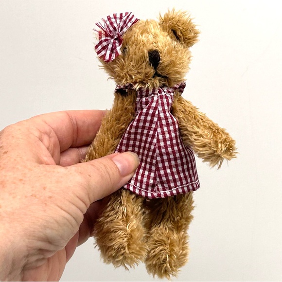 Bear Handcrafted Artisan Small Stuffed Plush Legs and Arms Rotate - Picture 1 of 7